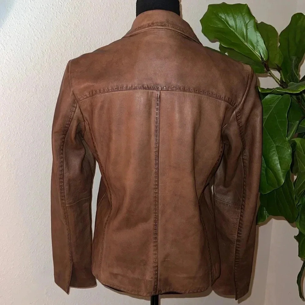 Sundance Tan Leather Blazer - Picture 14 of 14